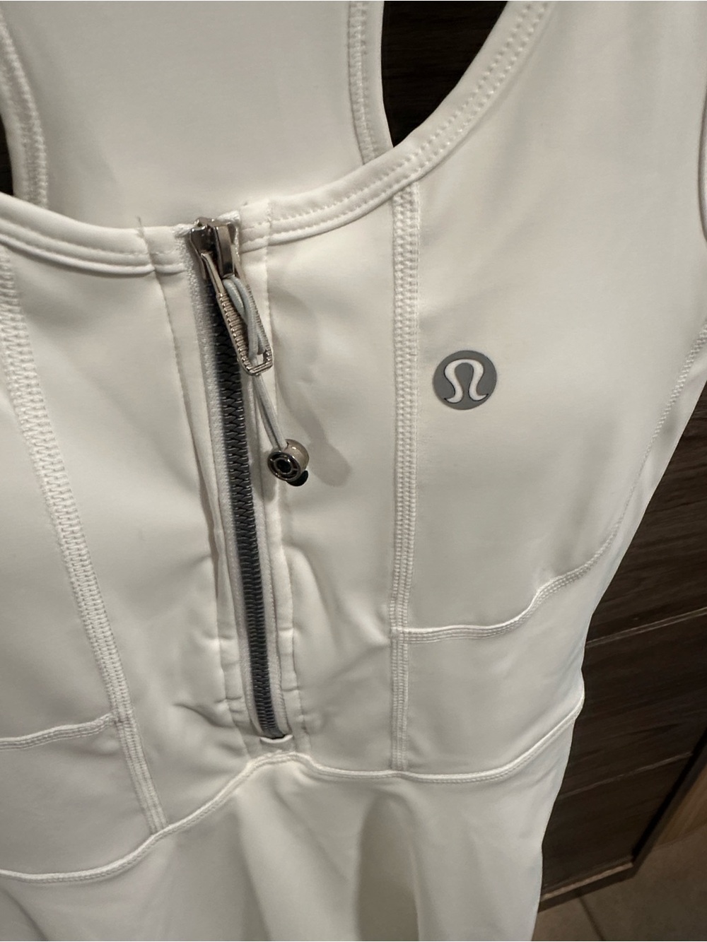 athletica White Racerback Zip-Front Tank Dress size S - Picture 2 of 3